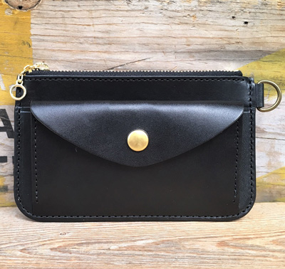 BUDDY オリジナル small coin purse wallet 栃木レザー 本革 小銭入れ BLACK