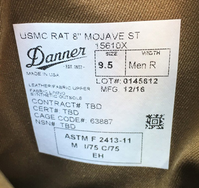 Danner アメリカ海兵隊 ミリタリーブーツ USMC Rat 8”H Mojave ST 15610X