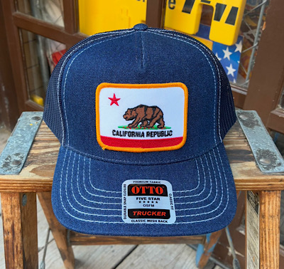 ワッペン付きデニムキャップ CALIFORNIA REPUBLIC