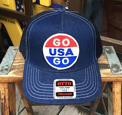 ワッペン付きデニムキャップ GO USA GO