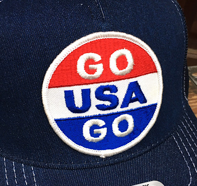 ワッペン付きデニムキャップ GO USA GO
