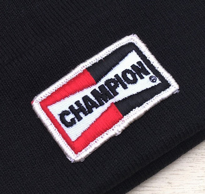 ワッペン付ニットキャップ CHAMPION COORS FORD TEXACO