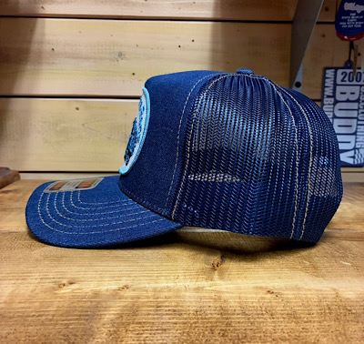 ワッペン付きデニムキャップ