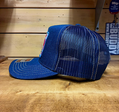 ワッペン付きデニムキャップ