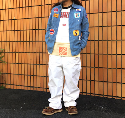 Dickies ワークエプロン付き ホワイト オーバーオール USAモデル