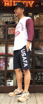 Champion リバースウィーブショートパンツ USAFA ネイビー/BUDDY U.S.