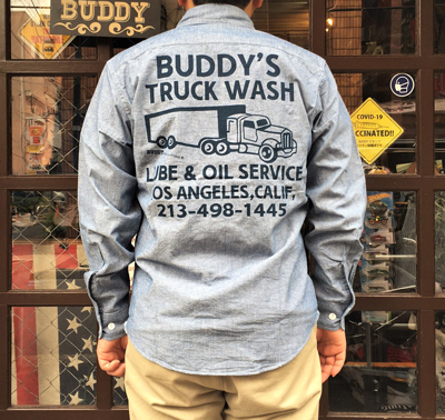 BUDDY オリジナル TRUCK WASH シャンブレーシャツ