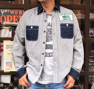 2TONE WORK SHIRT (ヒッコリー×デニム)