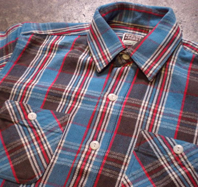 ☆SPRINGFORD☆ヘビーネルシャツ ブルー＃3/BUDDY U.S.CLOTHING