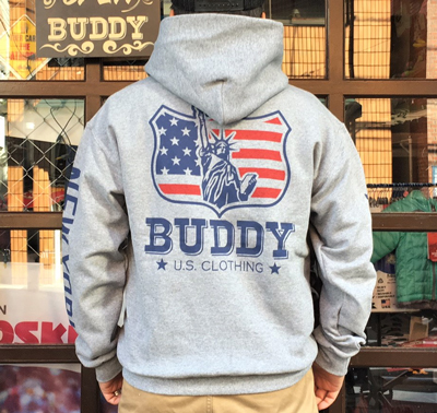 BUDDY×JERZEES Indian & Statue of Liberty プルオーバーパーカー