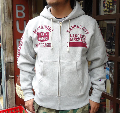 BUDDY 別注 Champion リバースウィーブ フルジップパーカー(KC LANCERS ...