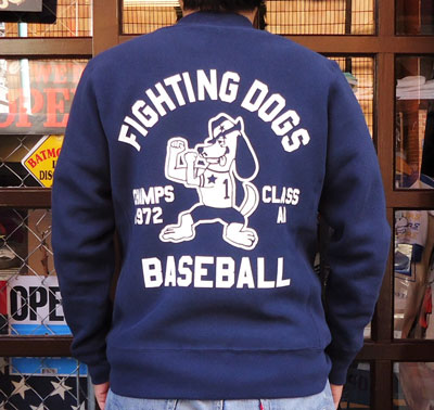 BUDDY別注Championリバースウィーブ フルスナップスウェット（FIGHTING DOGS)