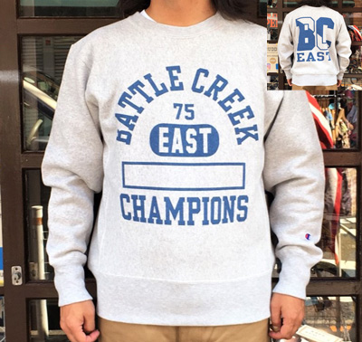 BUDDY 別注 Champion リバースウィーブ クルースウェット 前V SOUTH