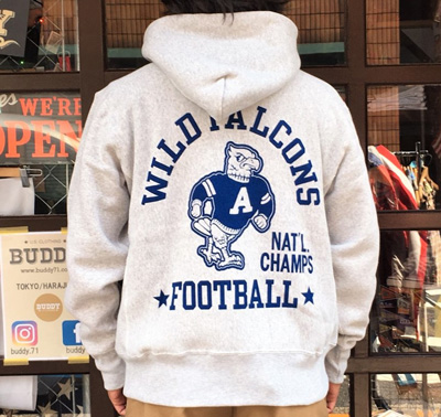 BUDDY 別注 Champion リバースウィーブ プルオーバーパーカ WILD FALCONS