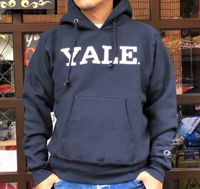 90s チャンピオン YALE リバースウィーブ パーカー USA製 M グレー