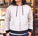 BUDDY 別注 RUSSELL ATHLETIC　2TONE フルジップパーカー（裏キルティング）NAVY