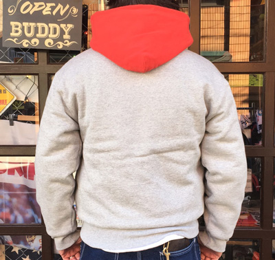 BUDDY 別注 RUSSELL ATHLETIC　2TONE フルジップパーカー（裏キルティング）RED