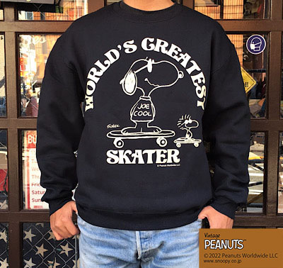 BUDDY 別注 PEANUTS クルーネックスエット WORLD'S GREATEST SKATER