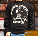 BUDDY 別注 PEANUTS スヌーピー クルーネックスエット WORLD'S GREATEST SKATER