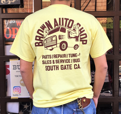 BUDDY オリジナル BROWN AUTO SHOP Tシャツ