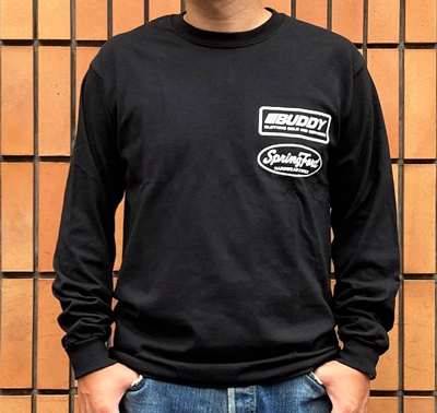 オリジナル ロングスリーブＴシャツ BUDDY CLOTHING SOLD AND SERVICED BLACK