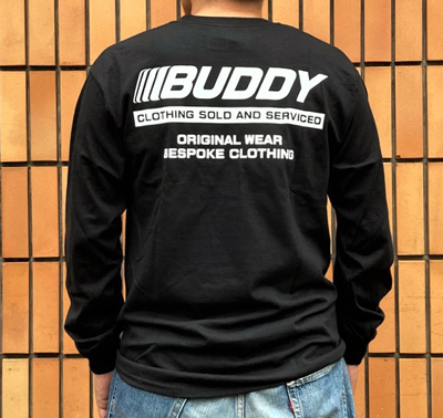オリジナル ロングスリーブＴシャツ BUDDY CLOTHING SOLD AND SERVICED BLACK