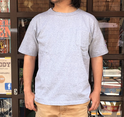 Champion チャンピオン T1011 ポケット付き US Tシャツ C5-B303 グレー