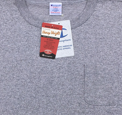 Champion チャンピオン T1011 ポケット付き US Tシャツ C5-B303 グレー