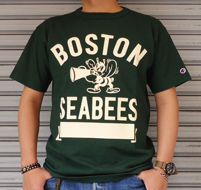 BUDD 別注 Champion U.S.A.T1011 プリントTシャツ(SEABEES)