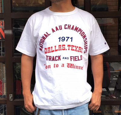 BUDD 別注 Champion U.S.A.T1011 プリントTシャツ(1971 DALLAS)