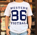  BUDDY 別注 Champion U.S.A.T1011 プリントTシャツ WESTERN FOOTBALL 86