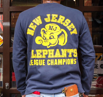 BUDDY 別注 Champion ロングスリーブTシャツ NEW JERSEY ELEPHANTS