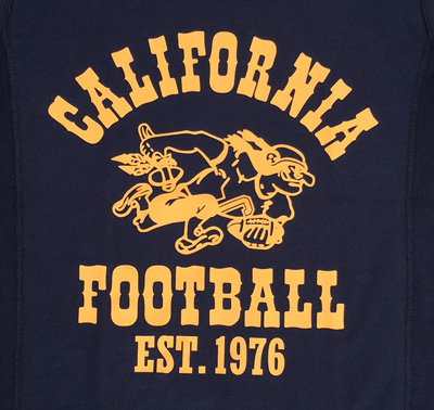 BUDDY別注 Champion リバースウィーブTシャツ 1976 CALIFORNIA FOOTBALL