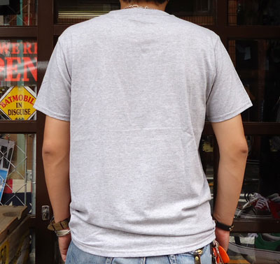 BUDDY 別注 FRUIT OF THE LOOM 2TONEポケット付きTシャツ  ヘザーグレー×ケリーグリーン