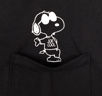 BUDDY 別注 スヌーピーポケット付き Tシャツ PEANUTS JOE COOL BLACK