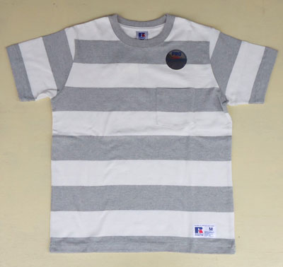 RUSSELL ATHLETIC PRO COTTON ボーダーT ホワイト×ヘザーグレー