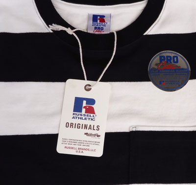 RUSSELL ATHLETIC PRO COTTON ボーダーT ホワイト×ネイビー