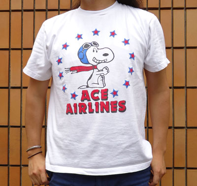 BUDDY 別注 PEANUTS スヌーピーTシャツ（ACE AIRLINES）