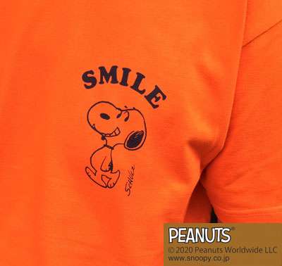 BUDDY 別注 PEANUTS スヌーピーTシャツ THE PEANUTS GANG オレンジ