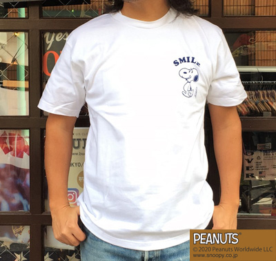 BUDDY 別注 PEANUTS スヌーピーTシャツ THE PEANUTS GANG WHITE