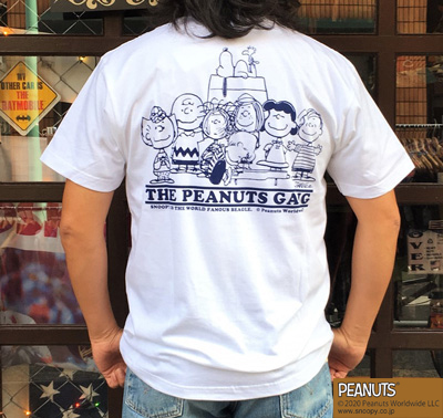 BUDDY 別注 PEANUTS スヌーピーTシャツ THE PEANUTS GANG WHITE