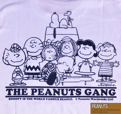 BUDDY 別注 PEANUTS スヌーピーTシャツ THE PEANUTS GANG WHITE