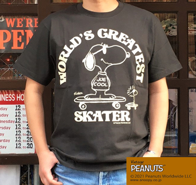 BUDDY 別注 PEANUTS スヌーピーTシャツ WORLD'S GREATEST SKATER
