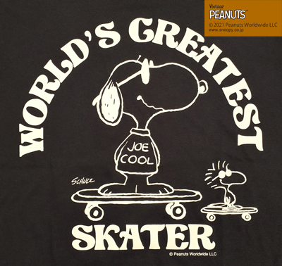 BUDDY 別注 PEANUTS スヌーピーTシャツ WORLD'S GREATEST SKATER