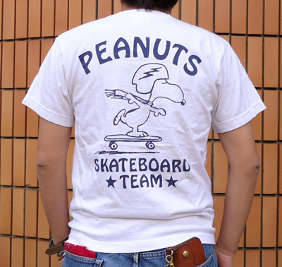 BUDDY 別注 PEANUTS スヌーピーTシャツ（CALIFORNIA FREE WHEELIN’）WHITE