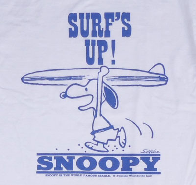 BUDDY 別注 PEANUTS スヌーピーTシャツ（SURF'S UP）