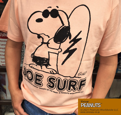 BUDDY 別注 PEANUTS スヌーピー JOE COOL Tシャツ JOE SURF アプリコット