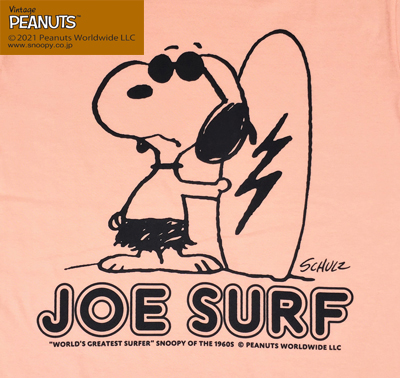 BUDDY 別注 PEANUTS スヌーピー JOE COOL Tシャツ JOE SURF アプリコット