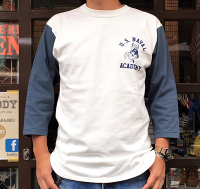 BUDDY 別注 USNA ベースボールTシャツ