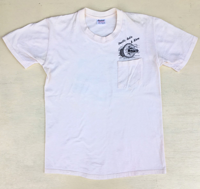 USED 企業物 Stedman 古着 ポケット付きＴシャツ Pacific Audio＆Alarm Mサイズ